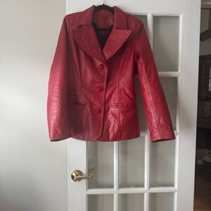 Red Leather Women's Jacket